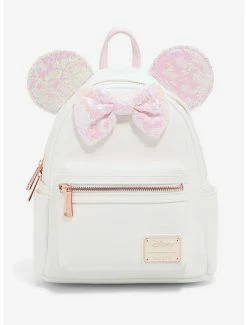Backpacks Loungefly Disney Minnie Mouse Iridescent Sequin Mini Backpack - BoxLunch Exclusive