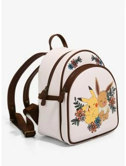 Backpacks Loungefly Pokémon Pikachu & Eevee Floral Mini Backpack - BoxLunch Exclusive -BoxLunch Shop 14140296 av1