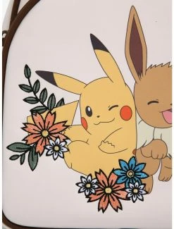 Backpacks Loungefly Pokémon Pikachu & Eevee Floral Mini Backpack - BoxLunch Exclusive -BoxLunch Shop 14140296 av4