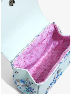 Matching Sets Loungefly Disney Alice In Wonderland Alice & Dinah Floral Sequin Handbag - BoxLunch Exclusive -BoxLunch Shop 16051462 av4