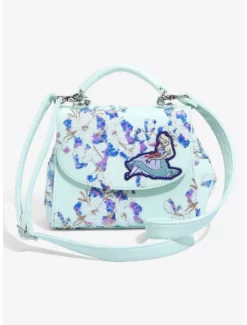 Matching Sets Loungefly Disney Alice In Wonderland Alice & Dinah Floral Sequin Handbag - BoxLunch Exclusive
