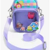 Matching Sets Nintendo Kirby Checkered Floral Pin Collector Crossbody Bag - BoxLunch Exclusive