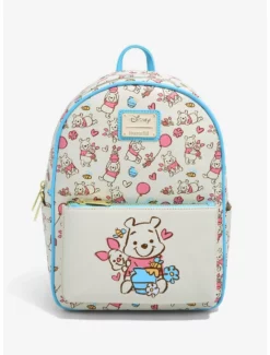 Backpacks Loungefly Disney Winnie The Pooh Piglet & Pooh With Balloons Sketch Mini Backpack - BoxLunch Exclusive