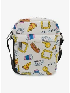 Crossbody Bags Friends Food Icons Vegan Leather Crossbody Bag