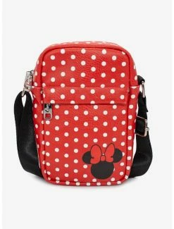Crossbody Bags Disney Minnie Mouse Polka Dots Vegan Leather Crossbody Bag