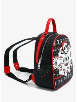 Backpacks Our Universe Disney The Nightmare Before Christmas Jack Skellington Christmas Sweater Mini Backpack - BoxLunch Exclusive -BoxLunch Shop 18810636 av2