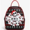 Backpacks Our Universe Disney The Nightmare Before Christmas Jack Skellington Christmas Sweater Mini Backpack - BoxLunch Exclusive