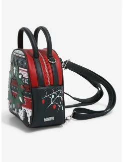 Crossbody Bags Marvel Spider-Man Christmas Sweater Mini Backpack - BoxLunch Exclusive -BoxLunch Shop 18810638 av3